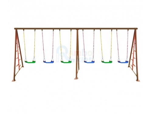 ชิงช้าปีนป่ายที่นั่งพลาสติก 6 ที่นั่ง