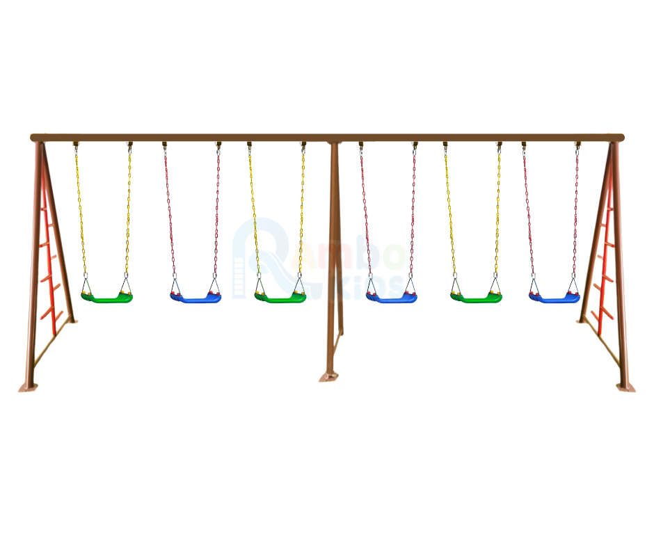 ชิงช้าปีนป่ายที่นั่งพลาสติก 6 ที่นั่ง